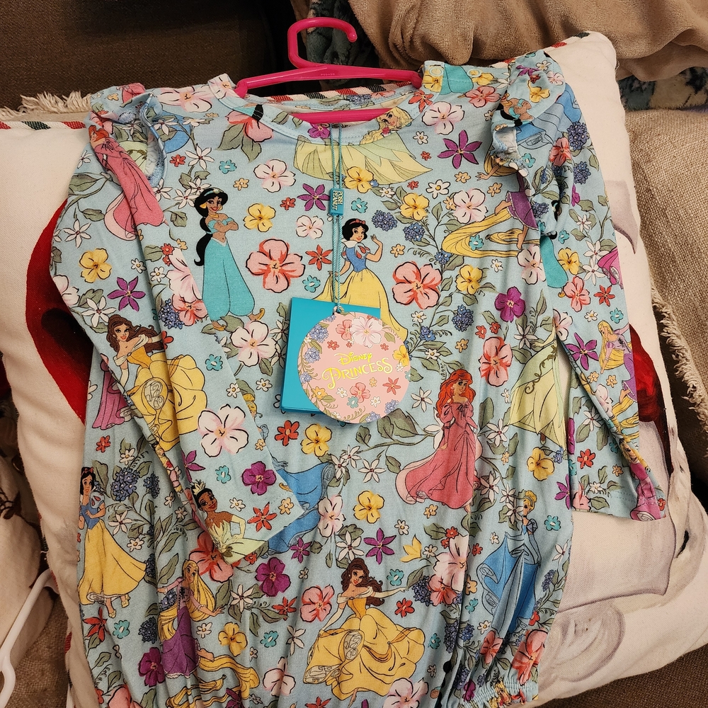 Posh Peanut Princess Print Bubble Romper